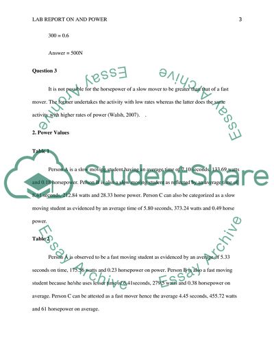 Calculations on Horsepower