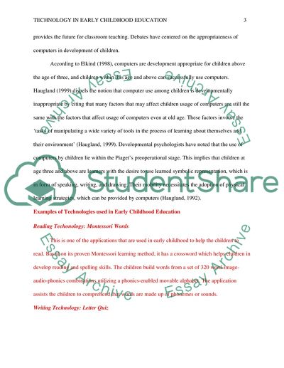 Technology and Early Childhood Education