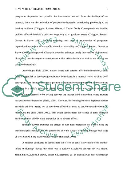 Review of Literature: The Effects of Early Intervention of the Mother-Infant Relationship