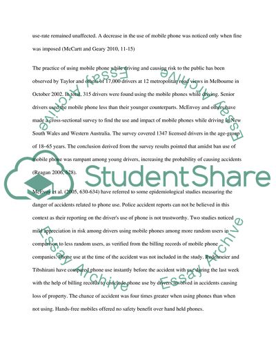 Contribution of Mobile Phones in Road Accidents