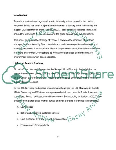 Strategic Analysis of Tesco Plc: A Global Multinational Entity