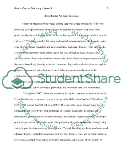 Breast Cancer Advocacy Internship