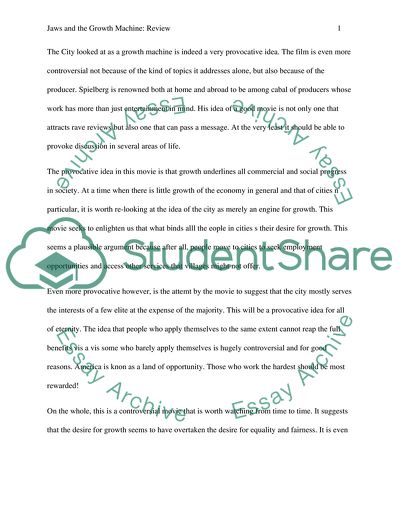 Jaws and the Growth Machine by Steven Spielberg