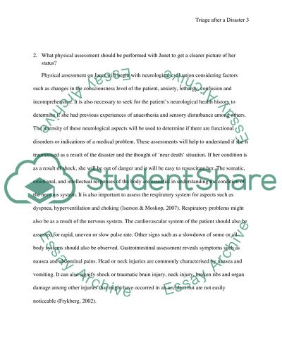 The Case of Triage after a Disaster