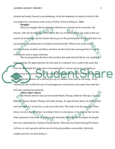 Alfred Adlers Theory