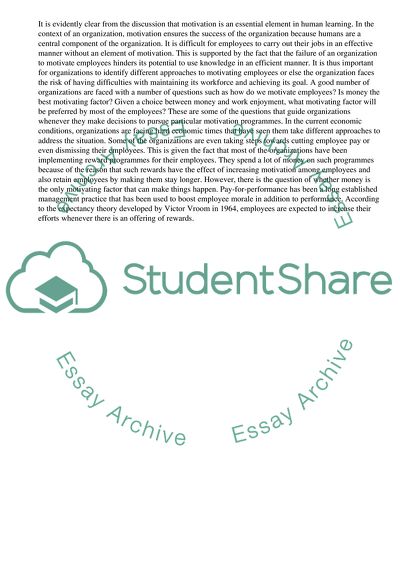 Motivation and Rewards Assignment