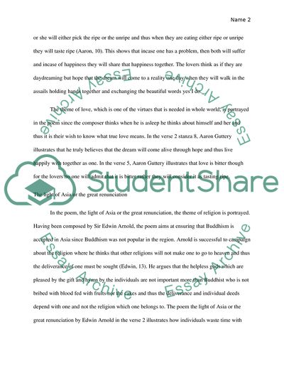 Interdisciplinary analysis of one or two poems of your choice