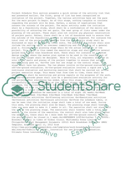 Develope a project schedule