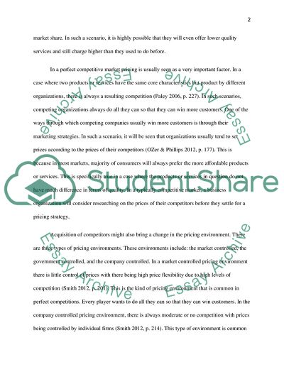 Acquisition of Major Competitors and Pricing