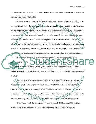 Medical Errors And Patient Safety