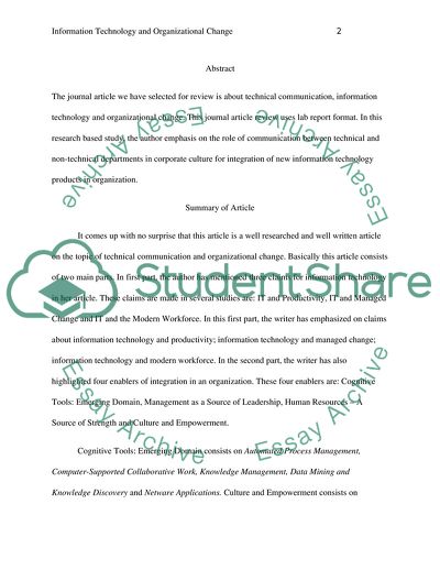 The Role of Communication between Technical and Nontechnical Departments