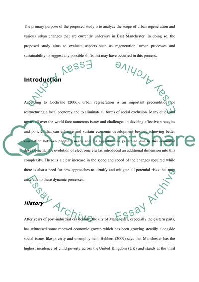 Urban Regeneration in the East of Manchester