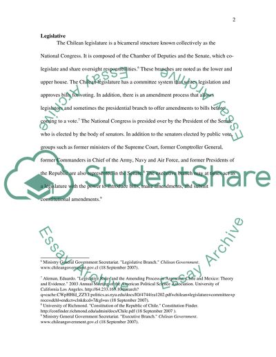 Comparitive political systems questions on the government and constitutions of chile