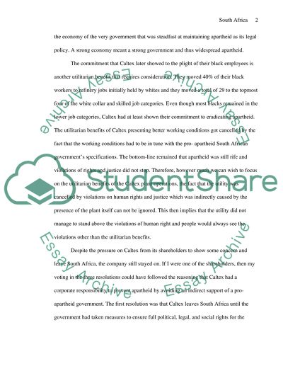 Apartheid Policy in South Africa