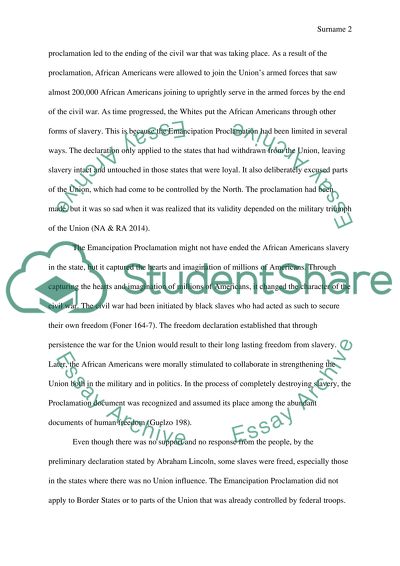 emancipation proclamation essay samples