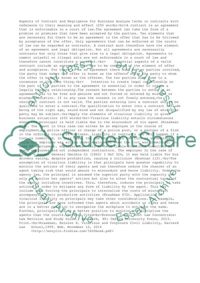 Aspects of Contract and Negligence for Business