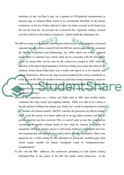 Developments in the Human Fertilization and Embryology