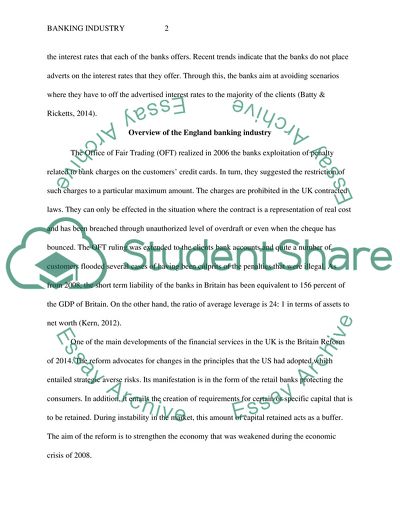 Overview of the England Banking Industry