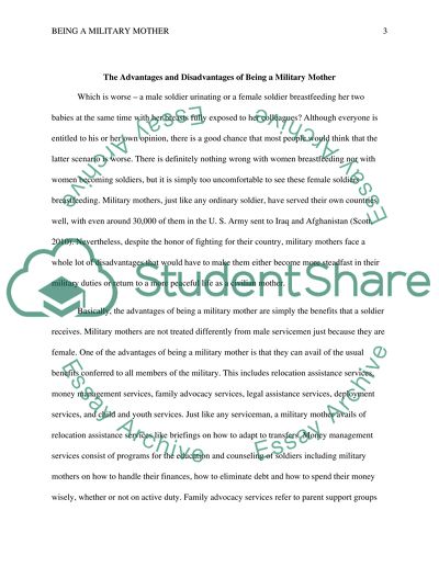 The advantages and disavantages of being a military mother