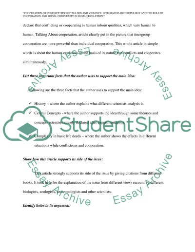 Cooperation and Conflict