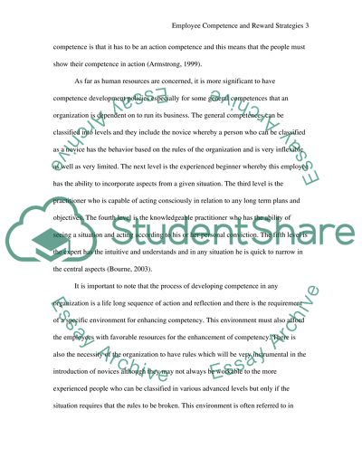 Employee Competence and Reward Strategy