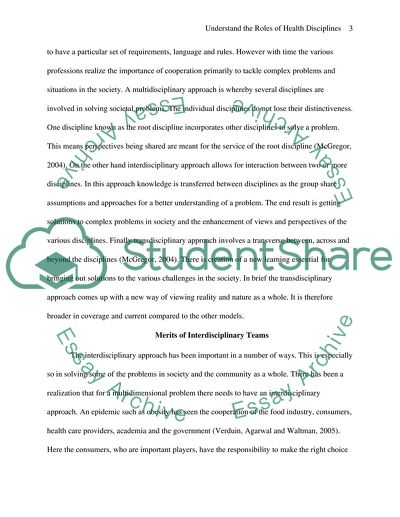 The Role of Health Disciplines