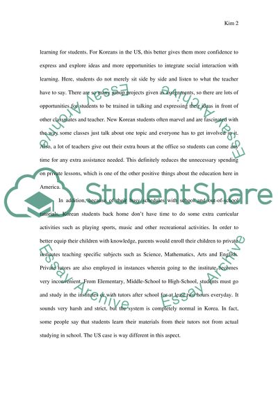 Different Education Methods: Korea vs. America