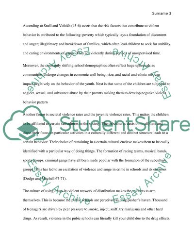 Violence in the public schools