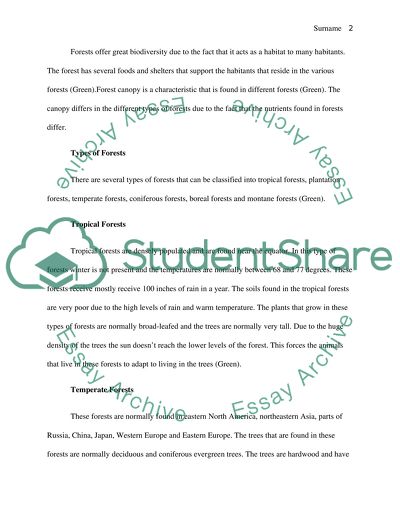 Characteristics of Forests, Types of Forests