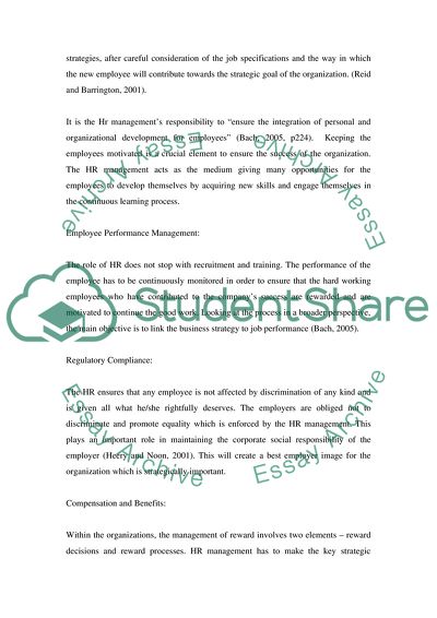 HR managements role in strategic planning