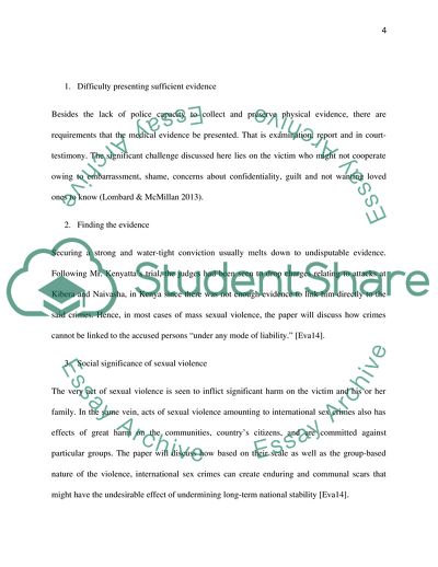 Barriers to Successful Prosecution of Sexual Violence