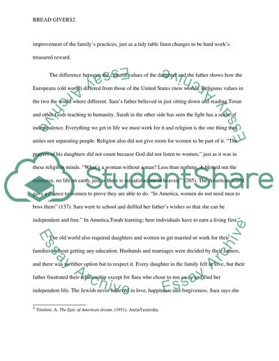 Bread Givers, Summary Essay Sample bread givers essay