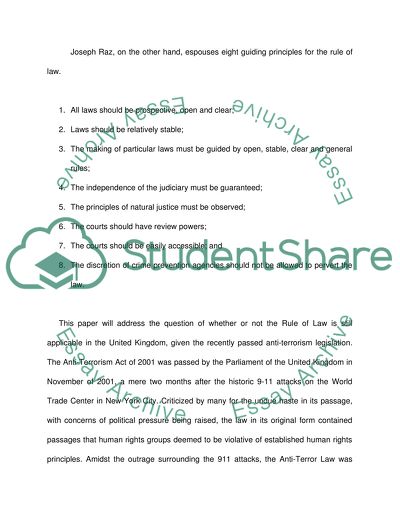 Rule of Law within the United Kingdom Constitution