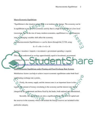 Mechanisms That Would Bring about Macroeconomic Equilibrium