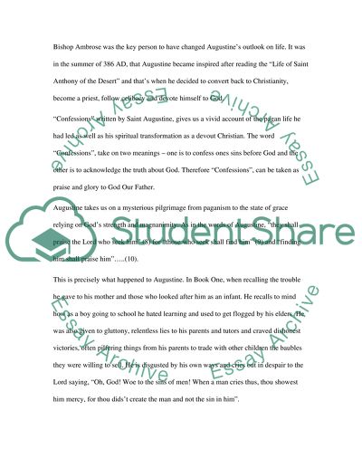 Critical Book Review on saint Augustine - confessions