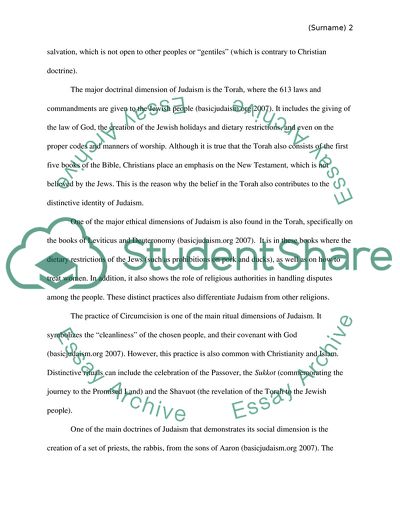 Applying the six dimensions to the study of Judaism