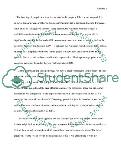 Lower Gas Prices In America