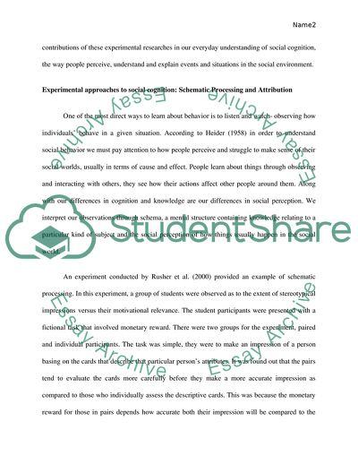 The Understanding of Social Cognition