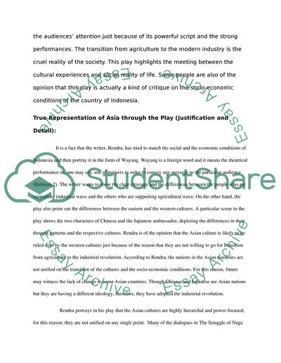 Analysis of the Play The Struggle of the Naga Tribe By W. S. Rendra