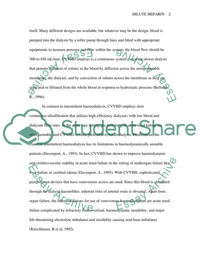 Continuous Venovenous Haemodiafiltration