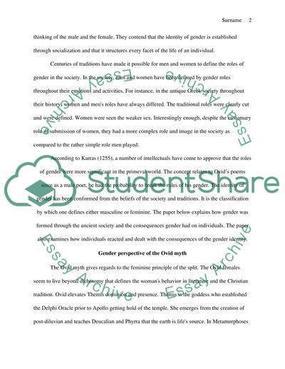 The Ovid Myth Gender Perspective