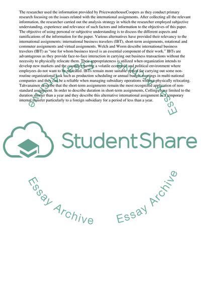 International Assignees to Talent Management