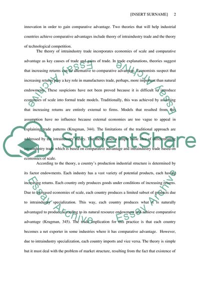 How New Theories of Trade Influence Comparative Advantage