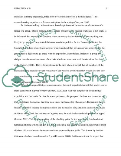 thin air by jon krakauer essay Thesis: based upon a reader response perspective of the novel into thin air by jon krakauer, to display this idea through this chosen essay type. thin air by jon krakauer essay Thesis: based upon a reader response perspective of the novel into thin air by jon krakauer, to display this idea through this chosen essay type.