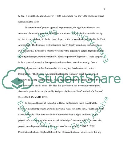 The Second Amendment Paper