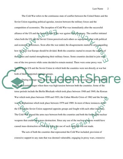 Pursuing Communism Abroad the US: Superpower Geopolitics and the Role of the Arms Race