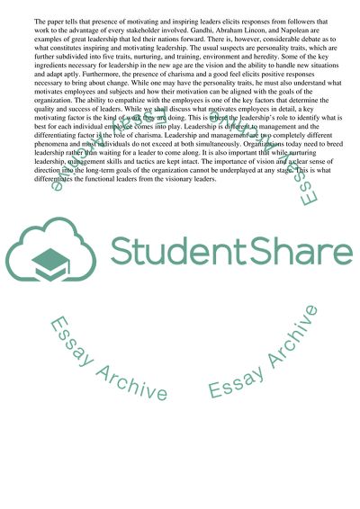 Key Characteristics That Define a Leader and How Leadership Can Motivate Employees