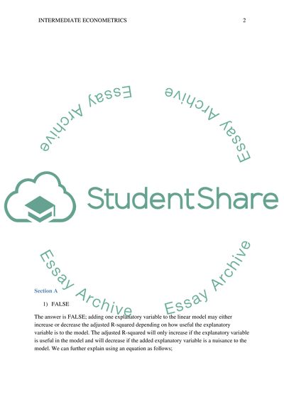 Intermediate Econometrics