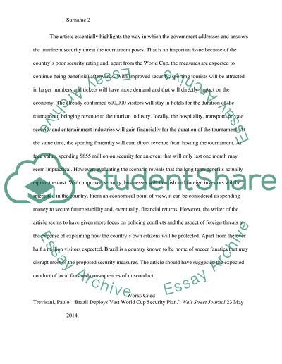 World Cup Security Plan