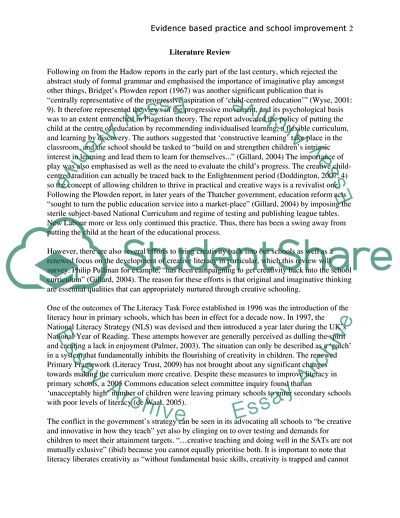 Evidence Based Practice and School Improvement